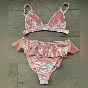 Montce pink velvet swimsuit